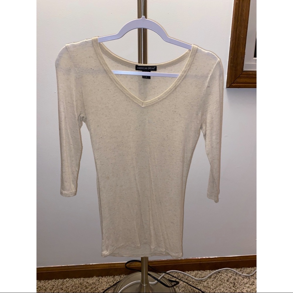 3/4 Sleeve V Neck